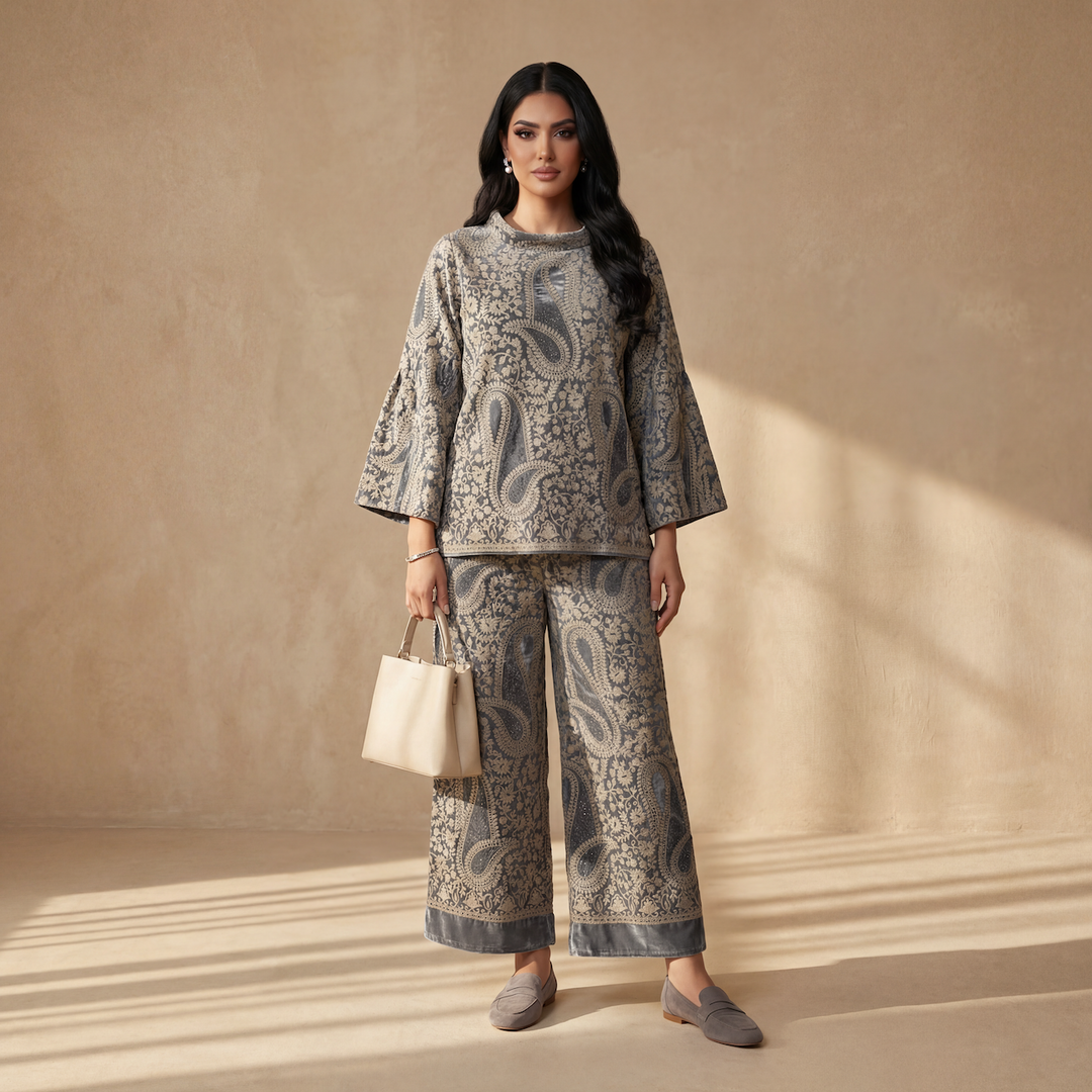 Noir Dots Linen Set - Studio Photography