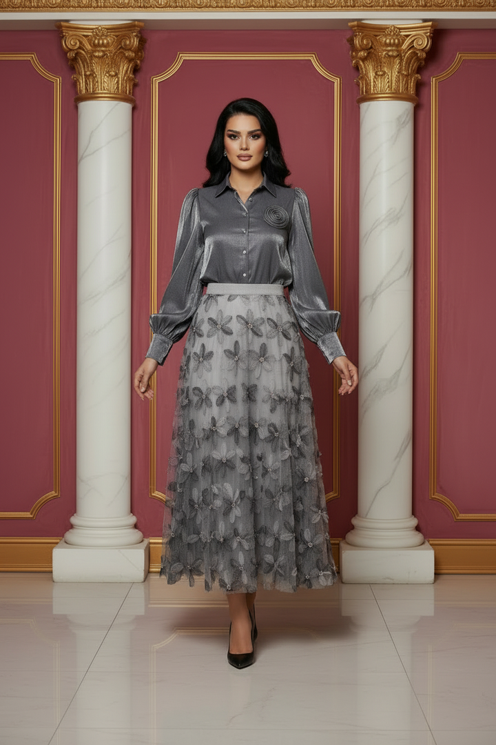 Blouse / Skirt - Grey