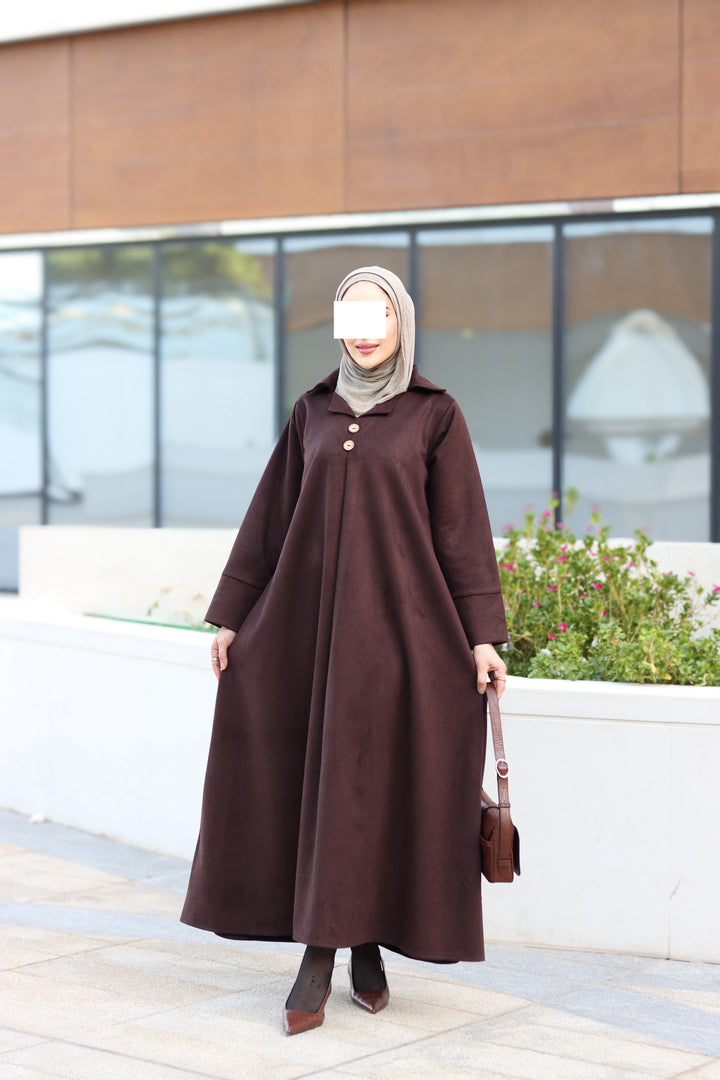 Amber Veil Chamois Dress