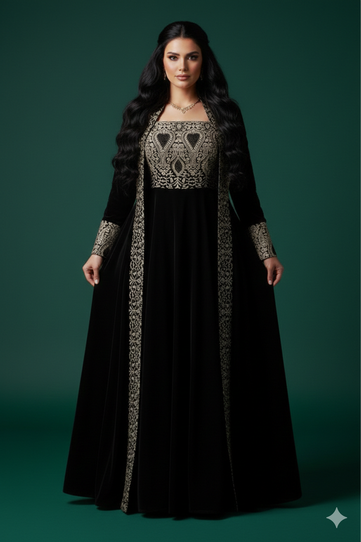 Indian Velvet Embroidered Daraa Set