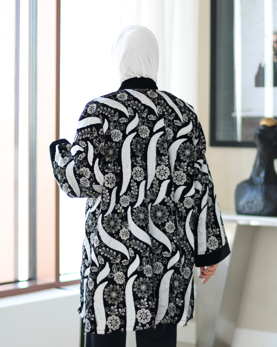 Embroidered Velvet Jacket - Floral Statement Piece