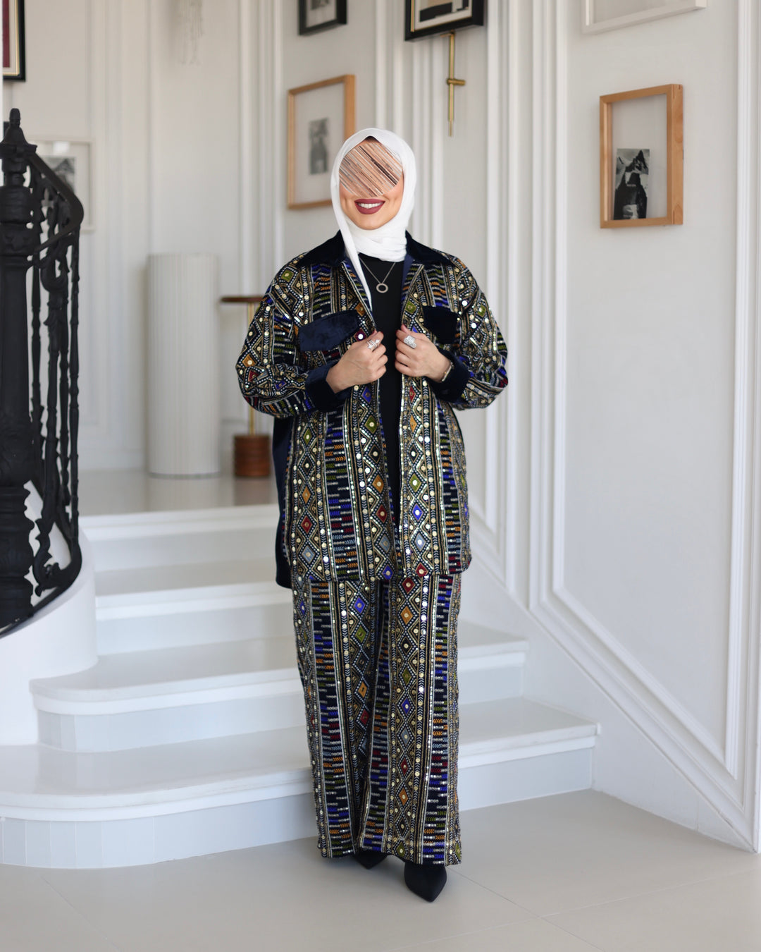Jeweled Designer Jacket & Trouser Set