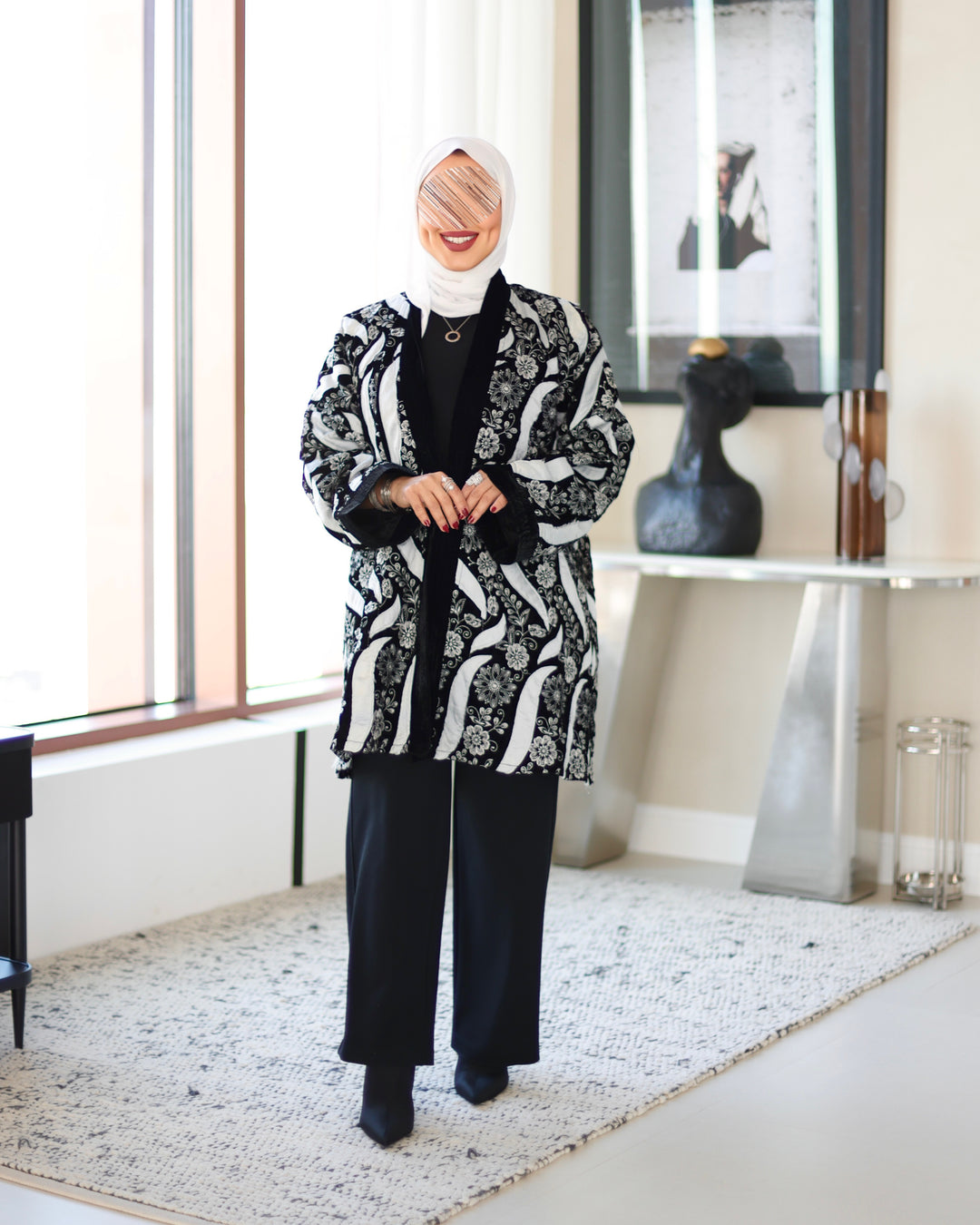 Embroidered Velvet Jacket - Floral Statement Piece