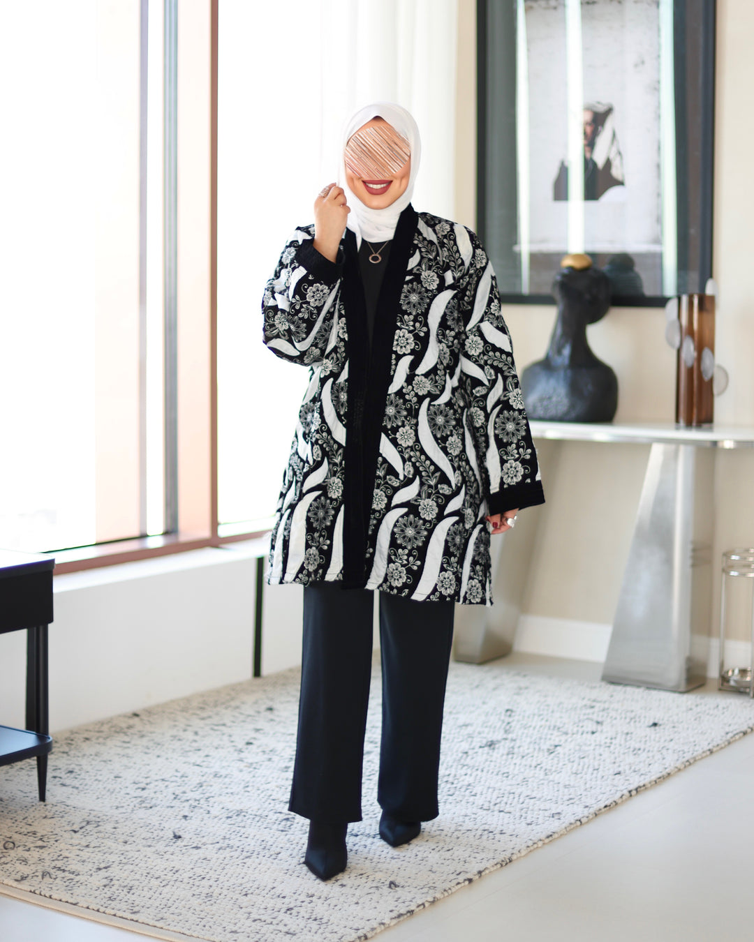 Embroidered Velvet Jacket - Floral Statement Piece