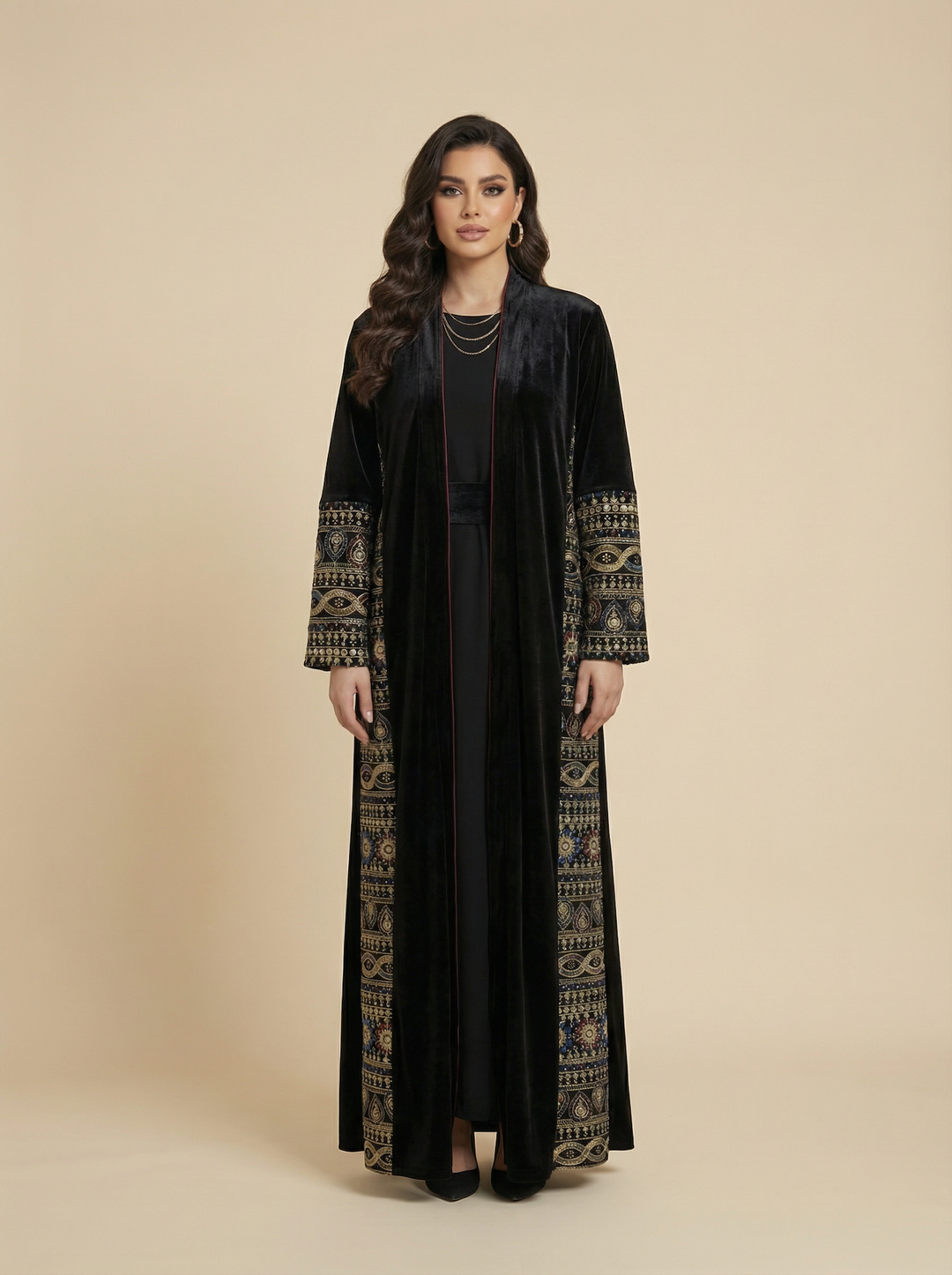 Daraa Velvet Set - Gold