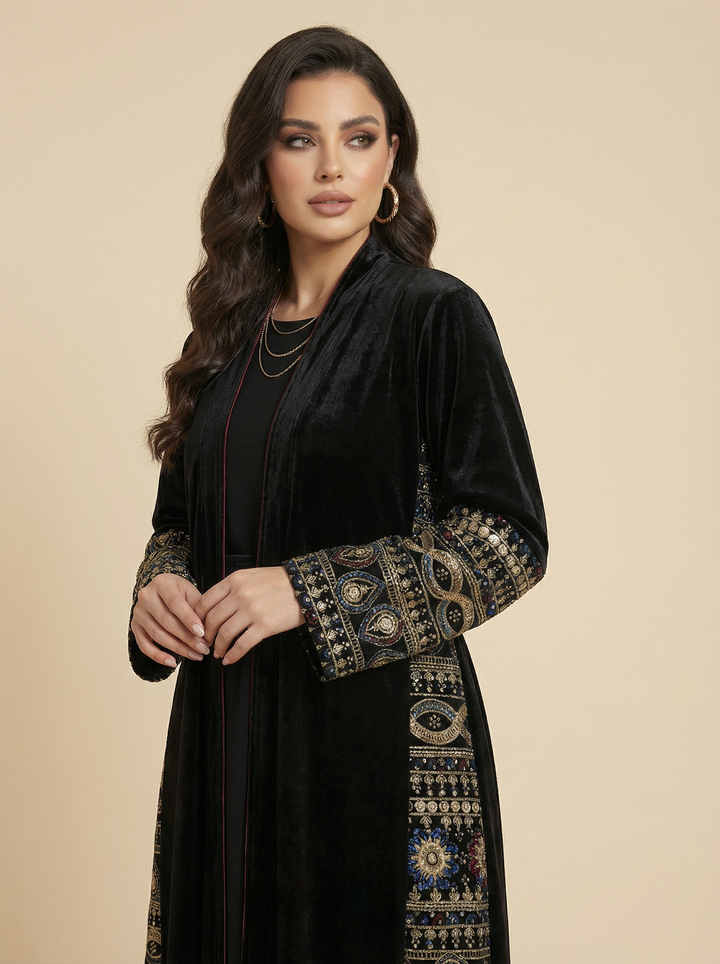 Daraa Velvet Set - Gold