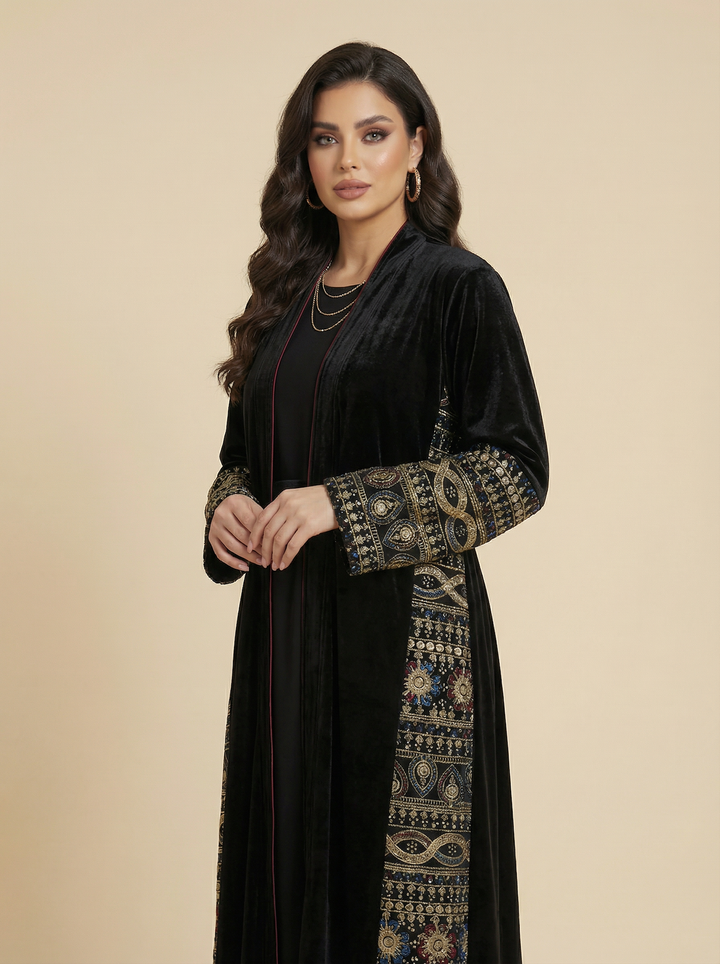 Daraa Velvet Set - Gold