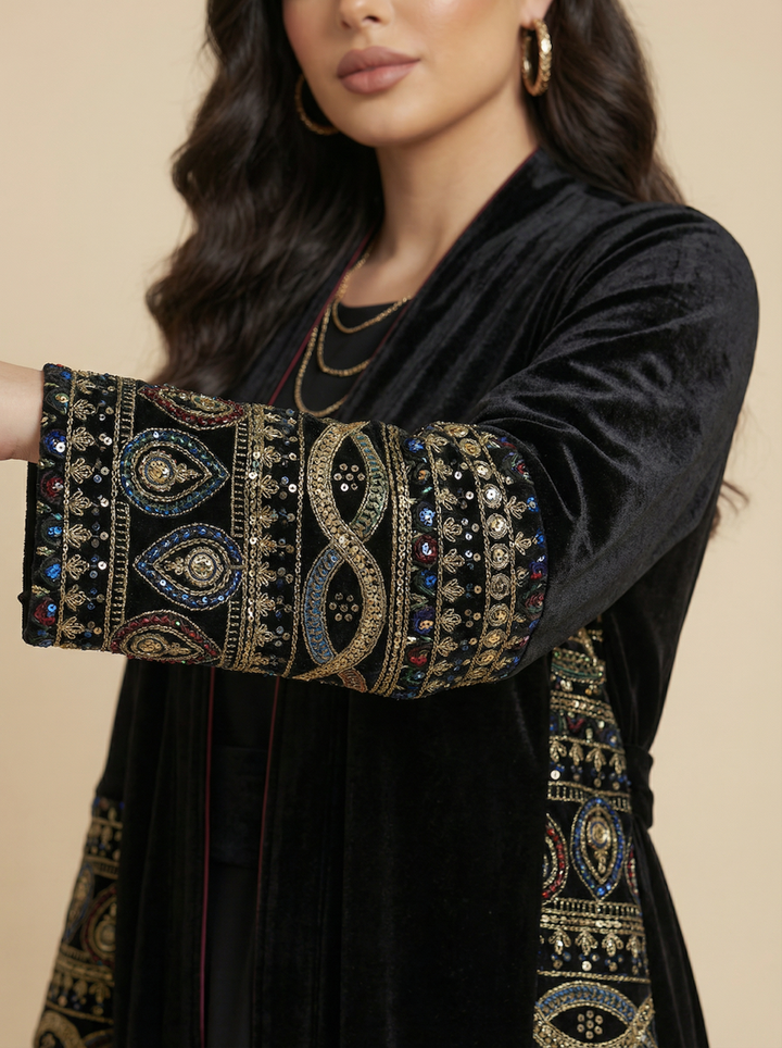 Daraa Velvet Set - Gold