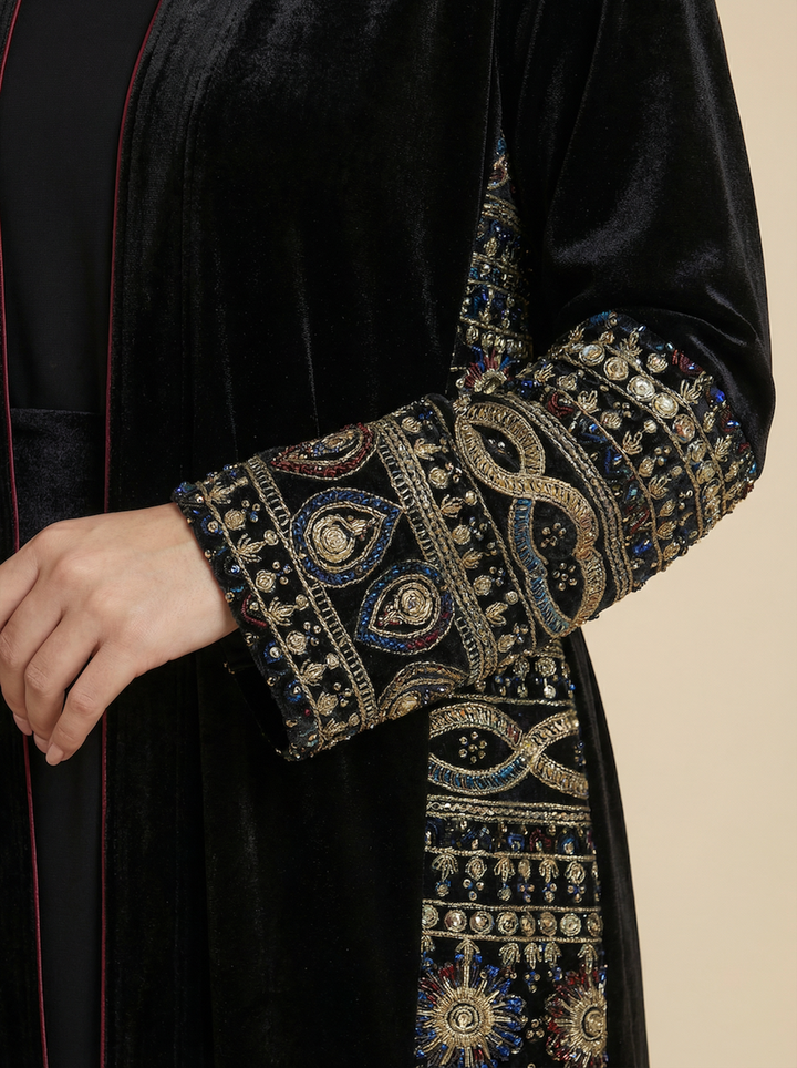 Daraa Velvet Set - Gold