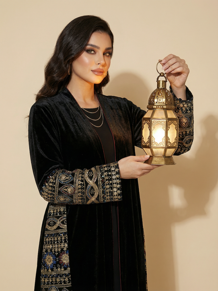 Daraa Velvet Set - Gold