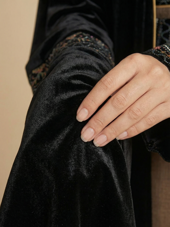 Daraa Velvet Set - Noir