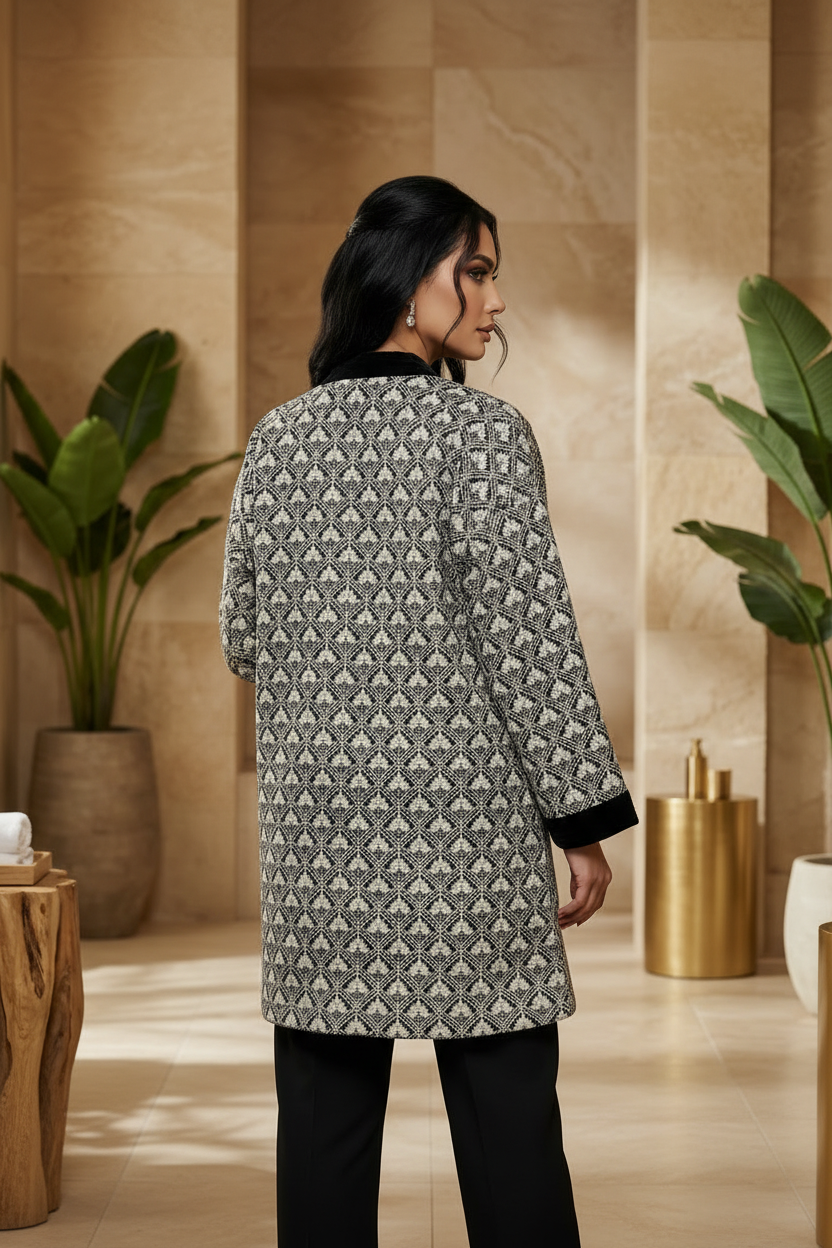 Black Velvet Embroidered Jacket