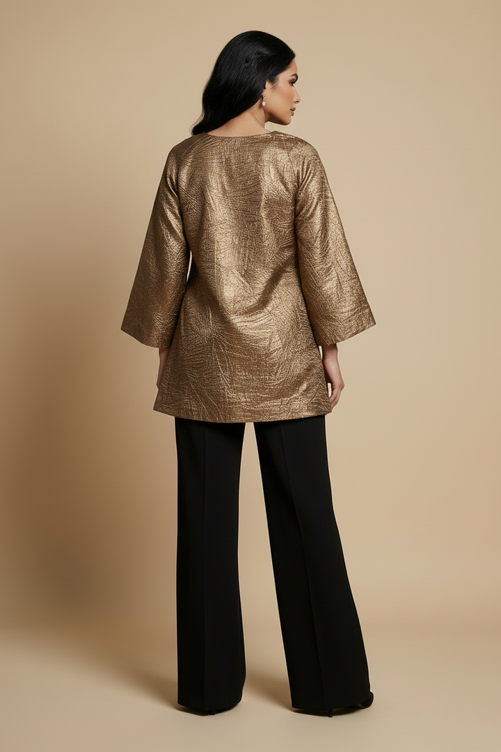 Rose Gold Jacket - Laminated Jacquard