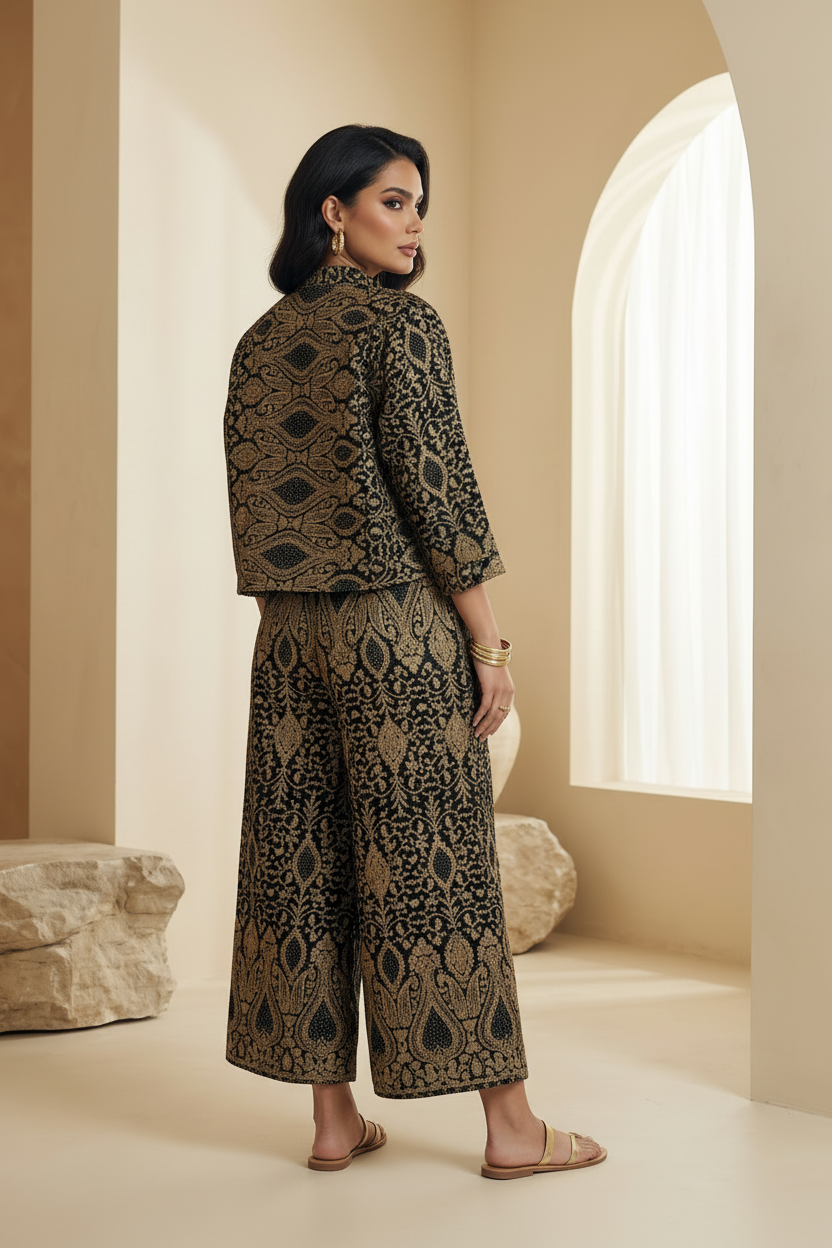 Emerald Green Embroidered Full Set - 2 pcs