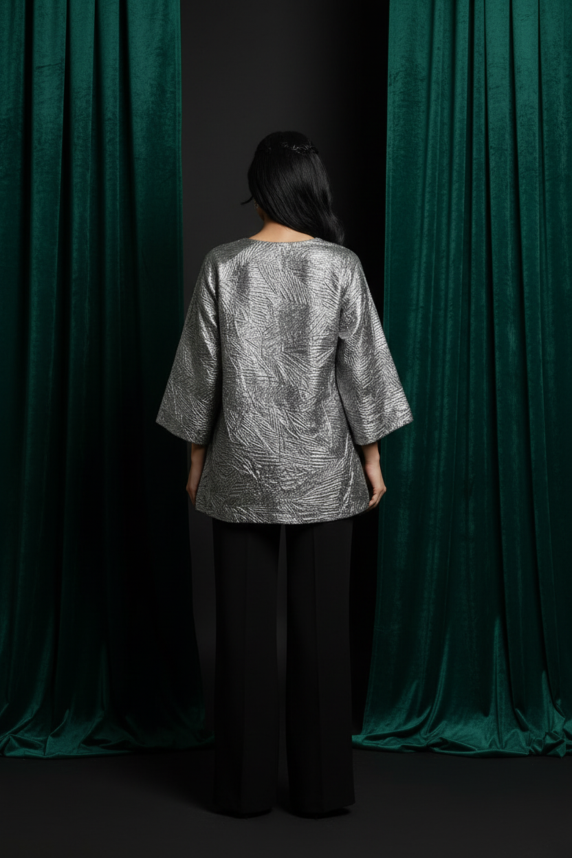 Rose Gold Jacket - Laminated Jacquard