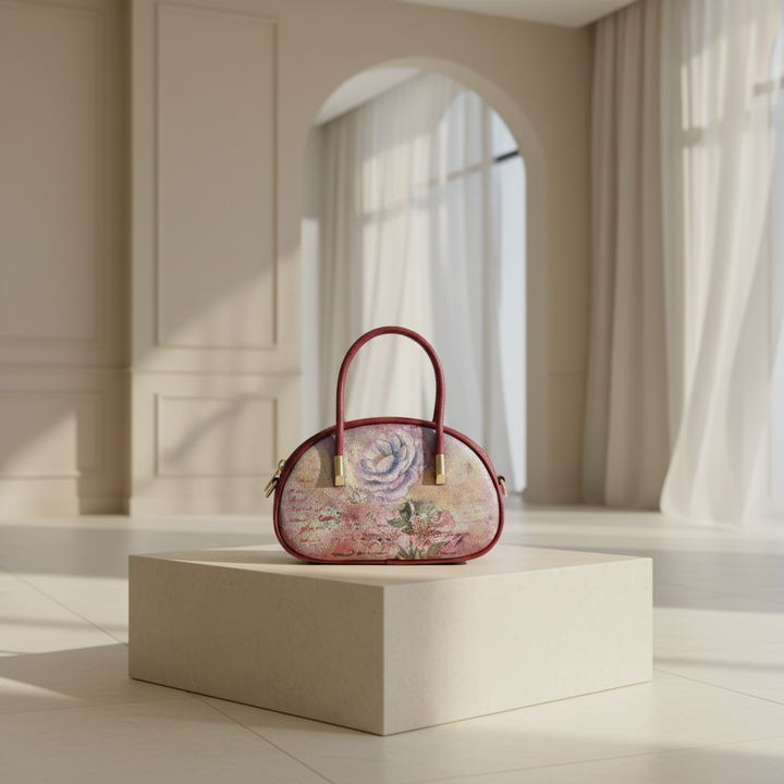 Bag on display pedestal