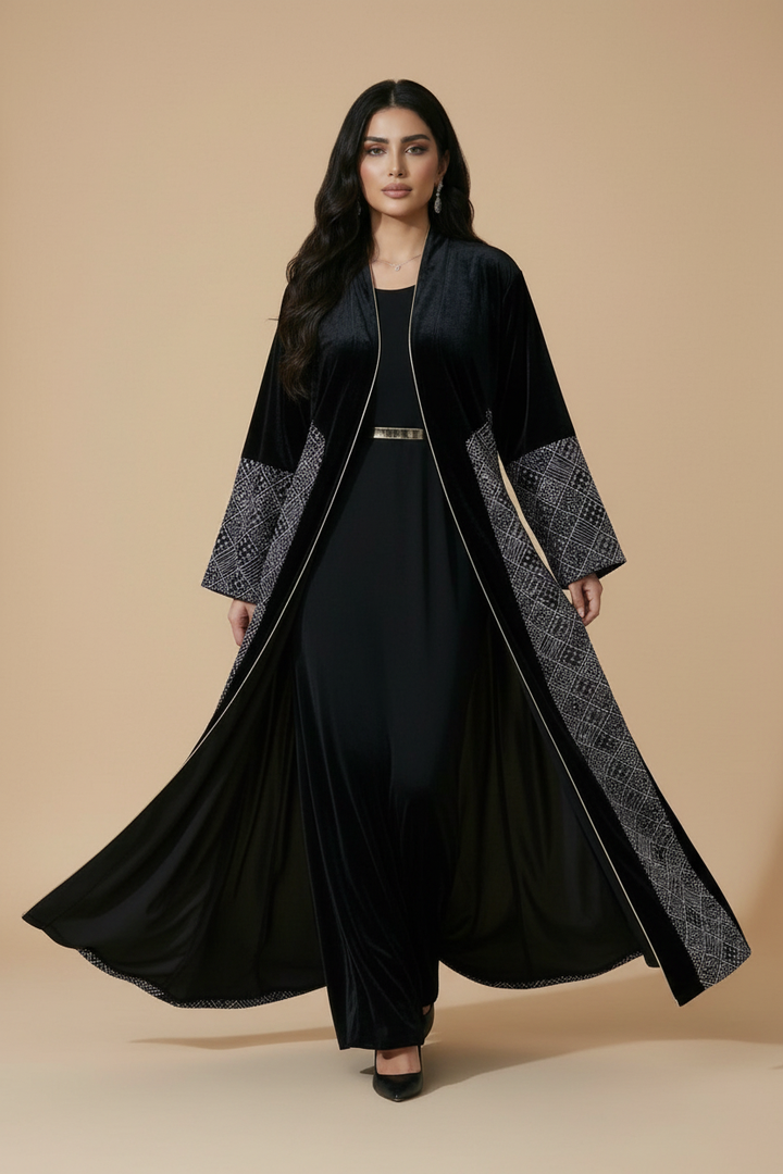 Black Abaya Walking Shot