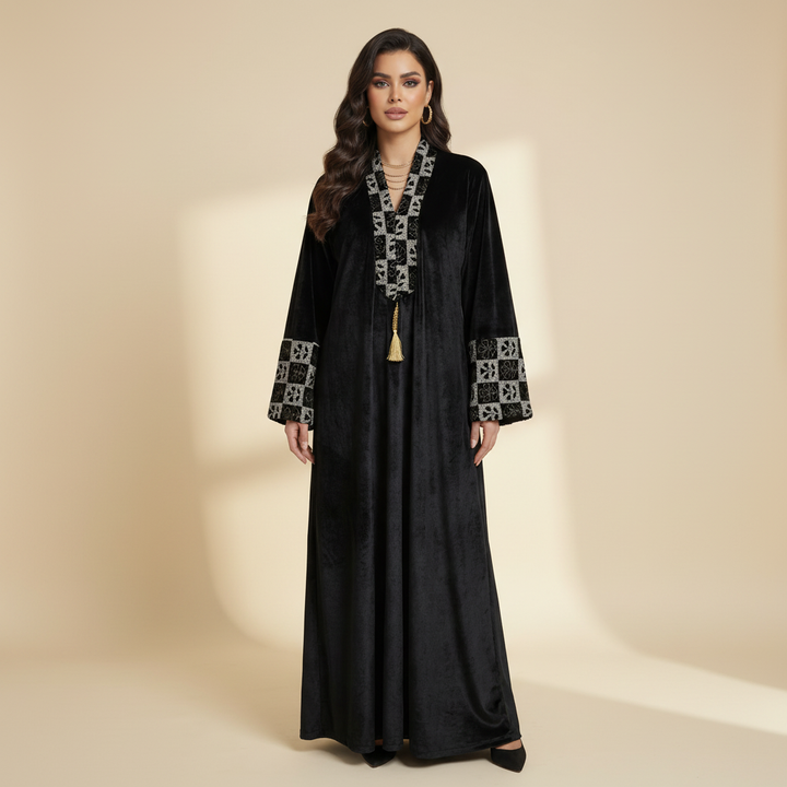 Black Velvet Abaya - 1:1 Square Format