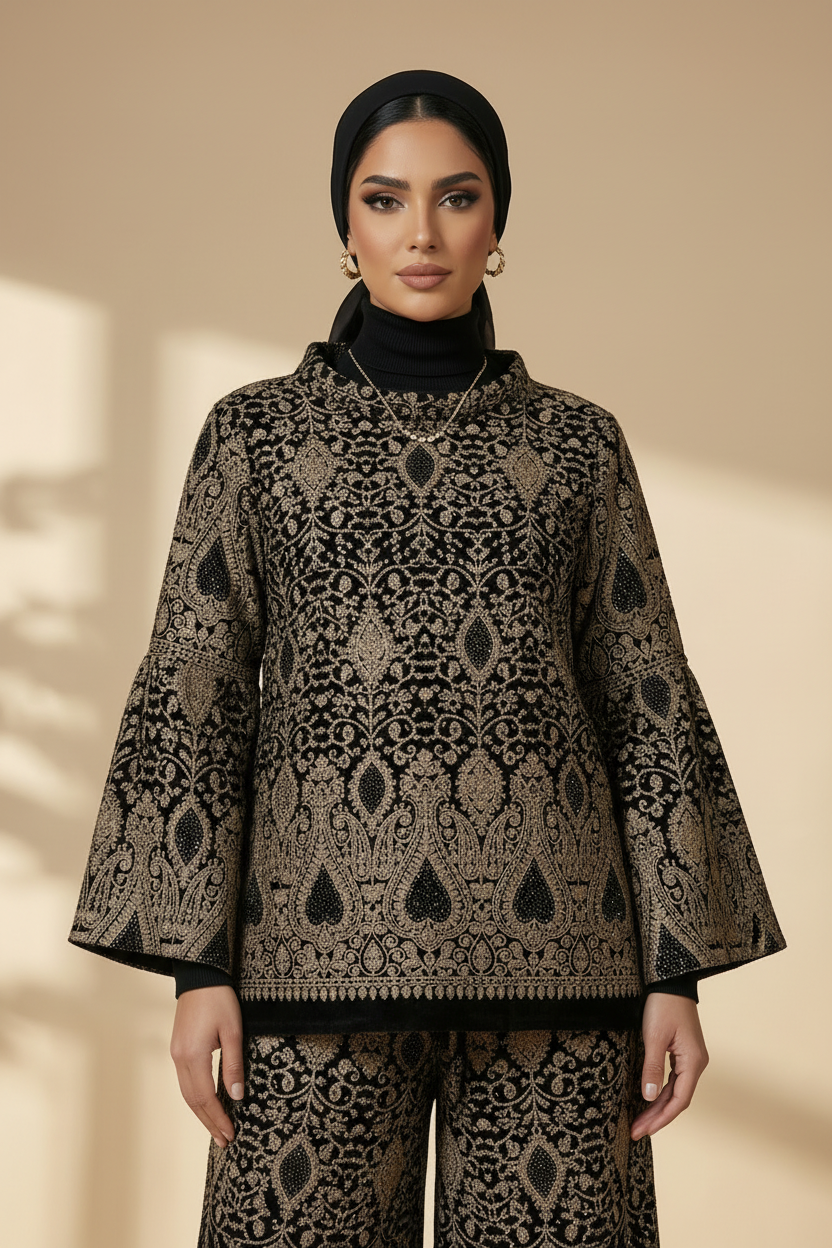 Close-up from waist to head