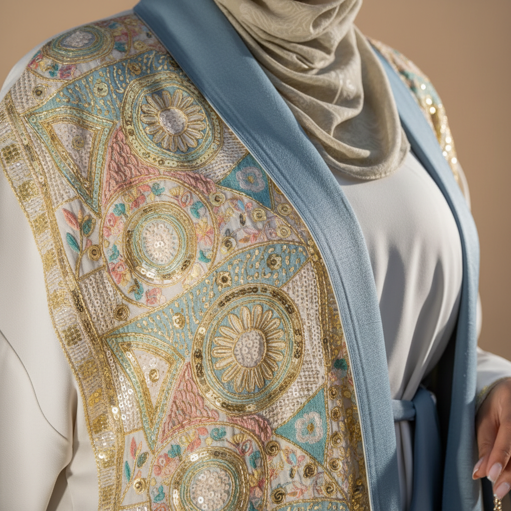 Close-up of gold embroidery