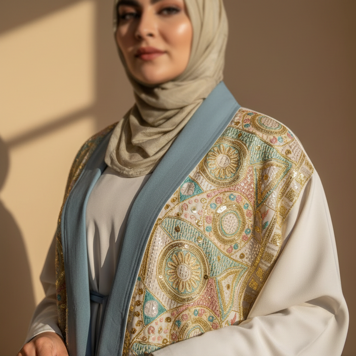 Close-up of gold embroidery