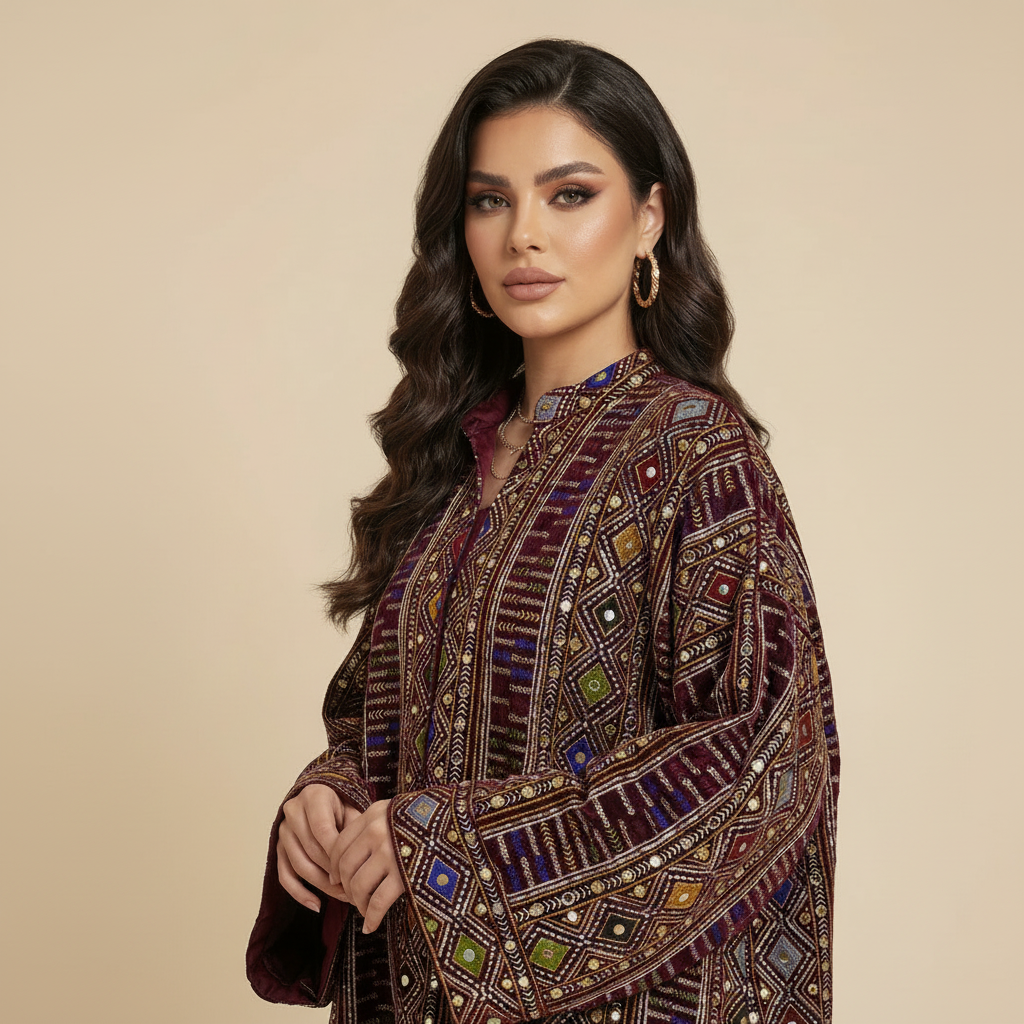 Bisht Embroidery - Royal