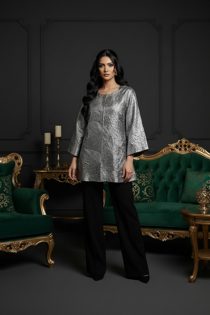 Rose Gold Jacket - Laminated Jacquard