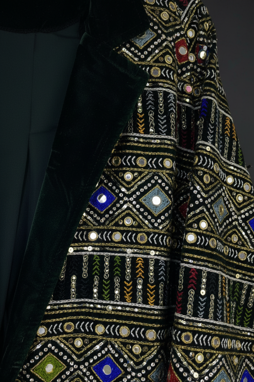 Detailed embroidery border shot