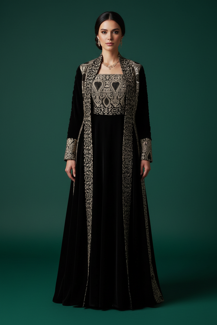 Indian Velvet Embroidered Daraa Set