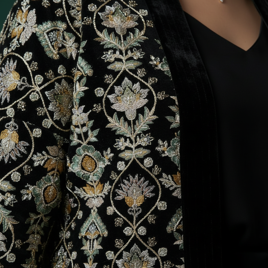 Embroidery detail close-up