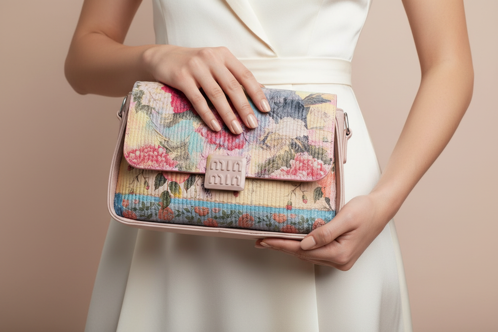 Floral Bird Bag - Hand Detail Shot