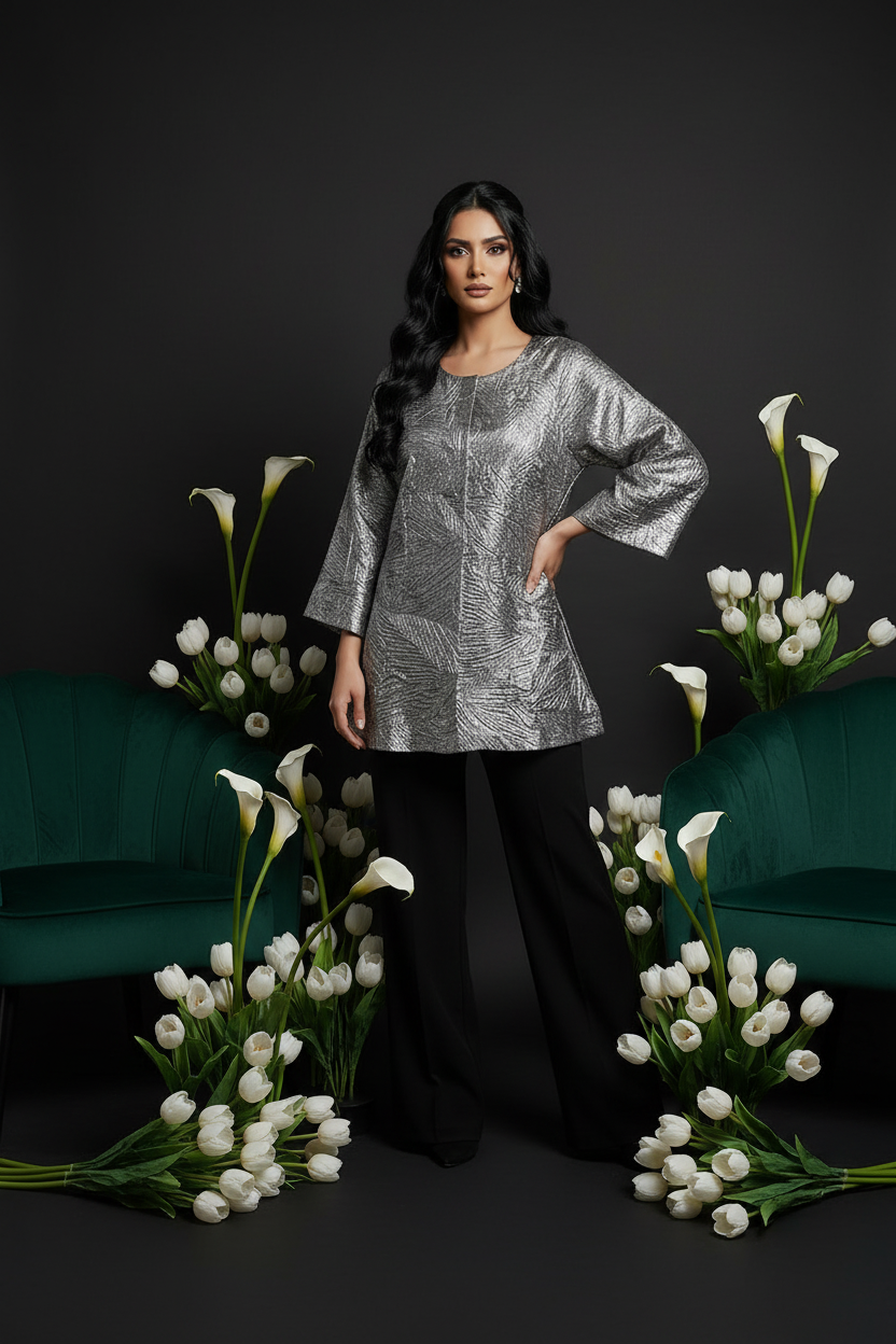 Rose Gold Jacket - Laminated Jacquard