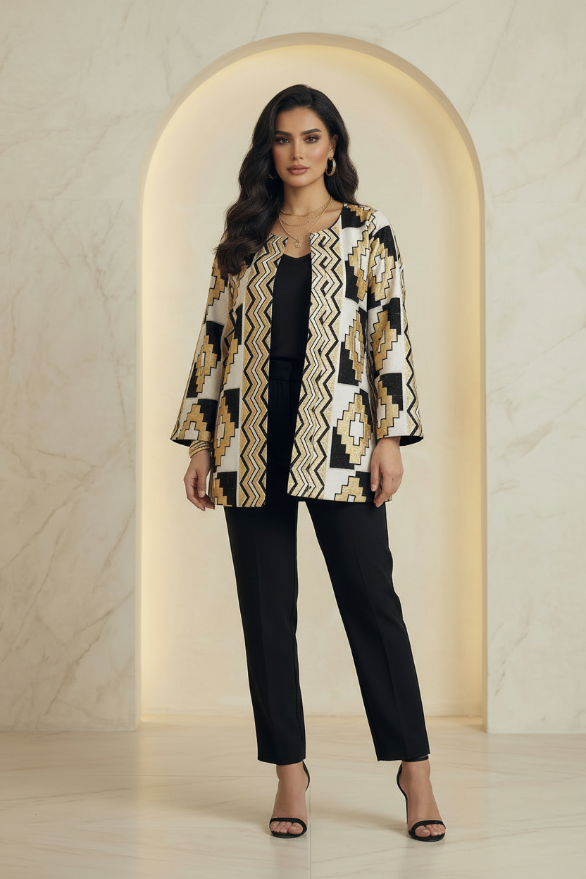 Geometric Jacket Different Model Standing