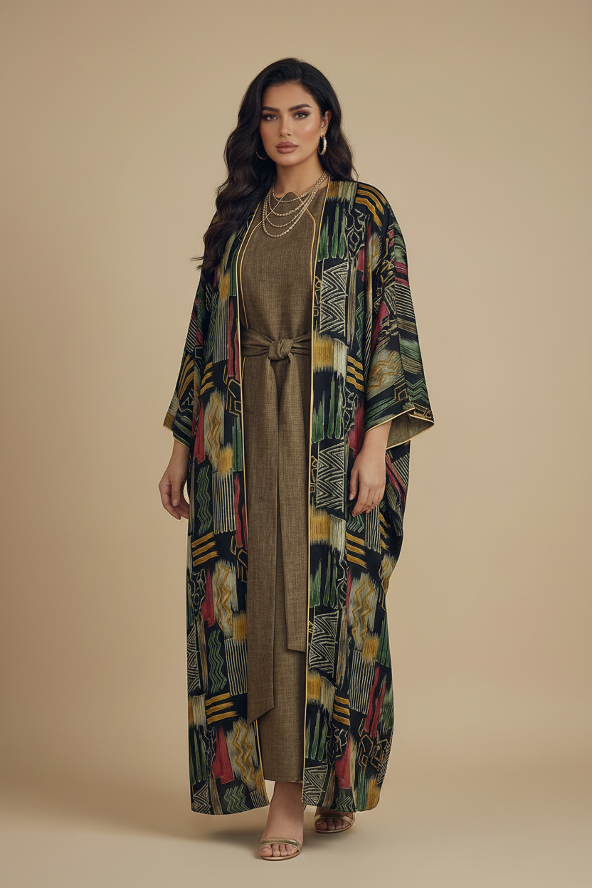 Hero shot - arms relaxed showing drape