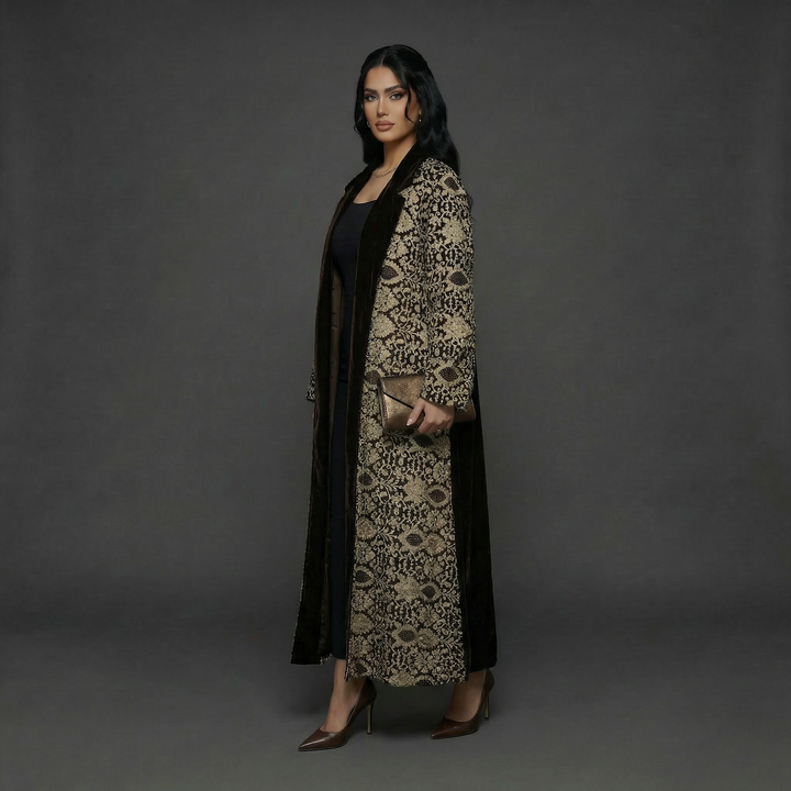 Dark Brown Velvet Bisht