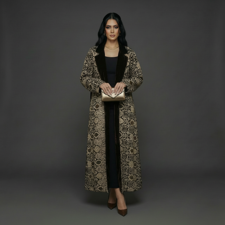 Dark Brown Velvet Bisht