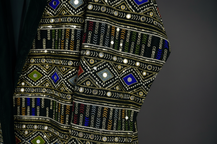 Macro sleeve embroidery detail