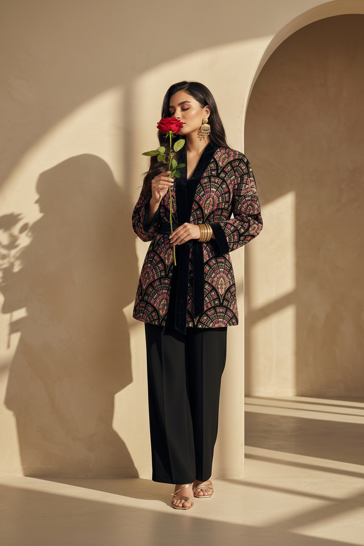 Indian Premium Velvet Embroidery Jacket