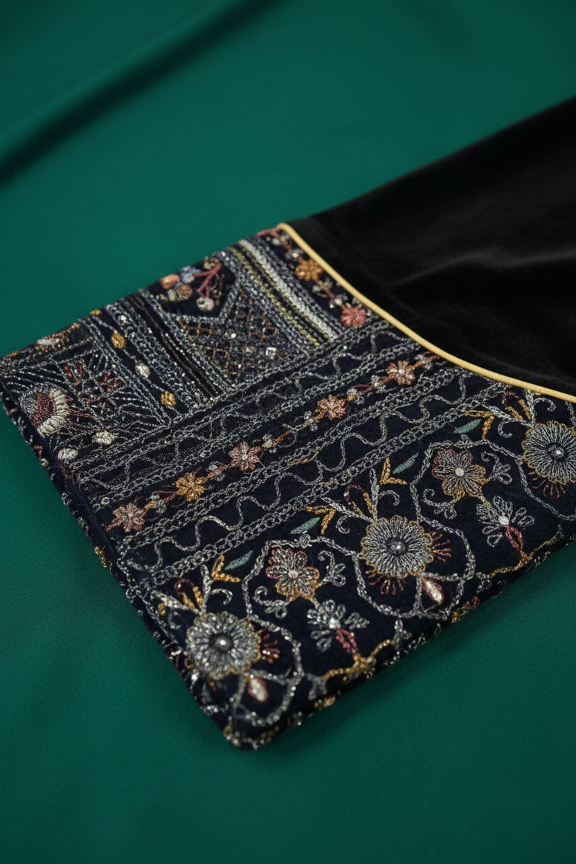 Navy Daraa Embroidery Detail