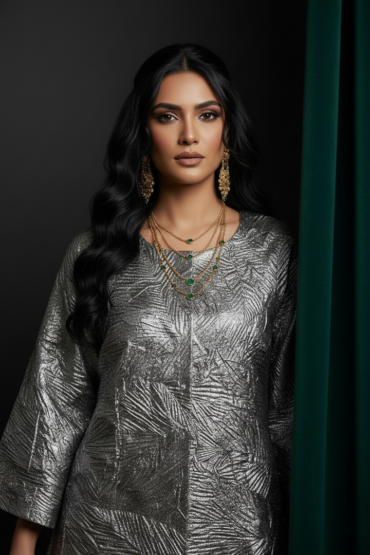 Rose Gold Jacket - Laminated Jacquard