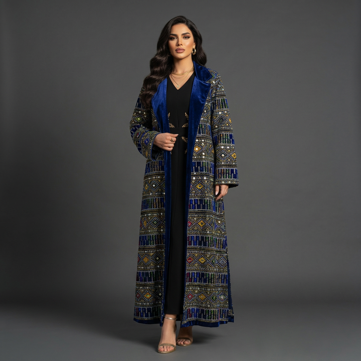 Jacket Bisht - Royal Embroidery - Navy