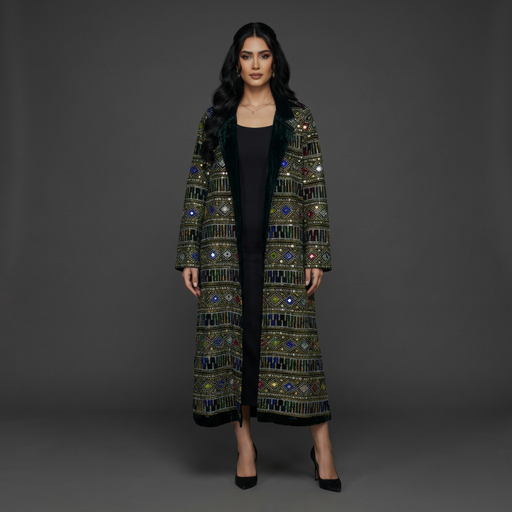 Royal Velvet Bisht Embroidery