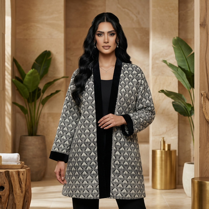 Black Velvet Embroidered Jacket