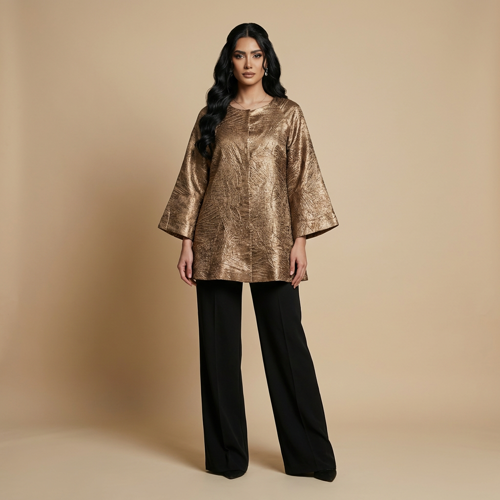 Rose Gold Jacket - Laminated Jacquard