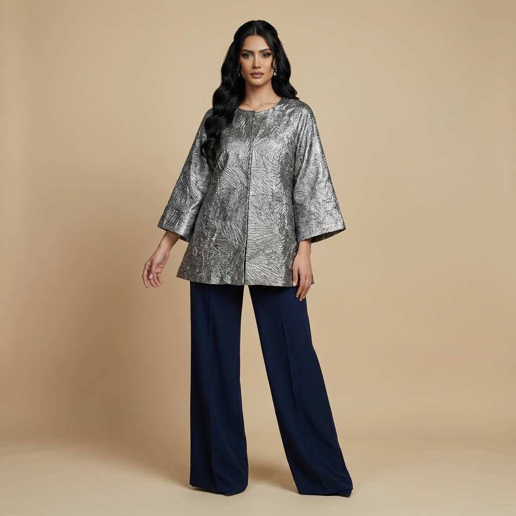 Rose Gold Jacket - Laminated Jacquard