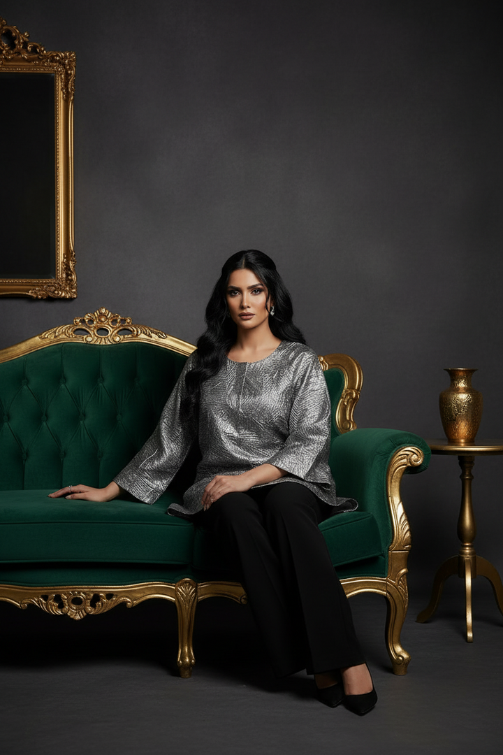 Rose Gold Jacket - Laminated Jacquard