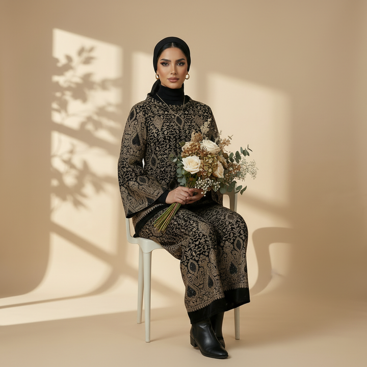 Seated shot holding flowers