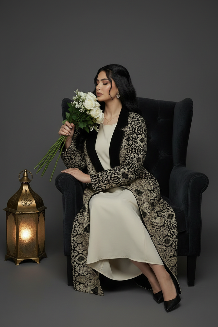 Seated with flowers - lifestyle