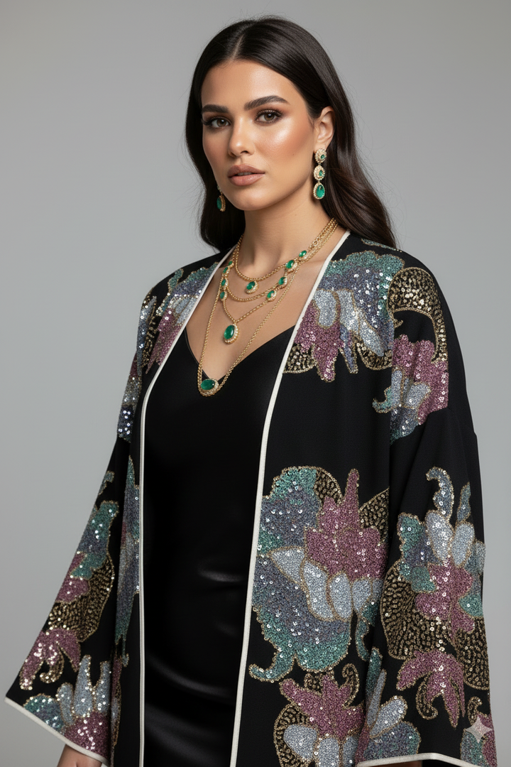Sequined Abaya Close-Up