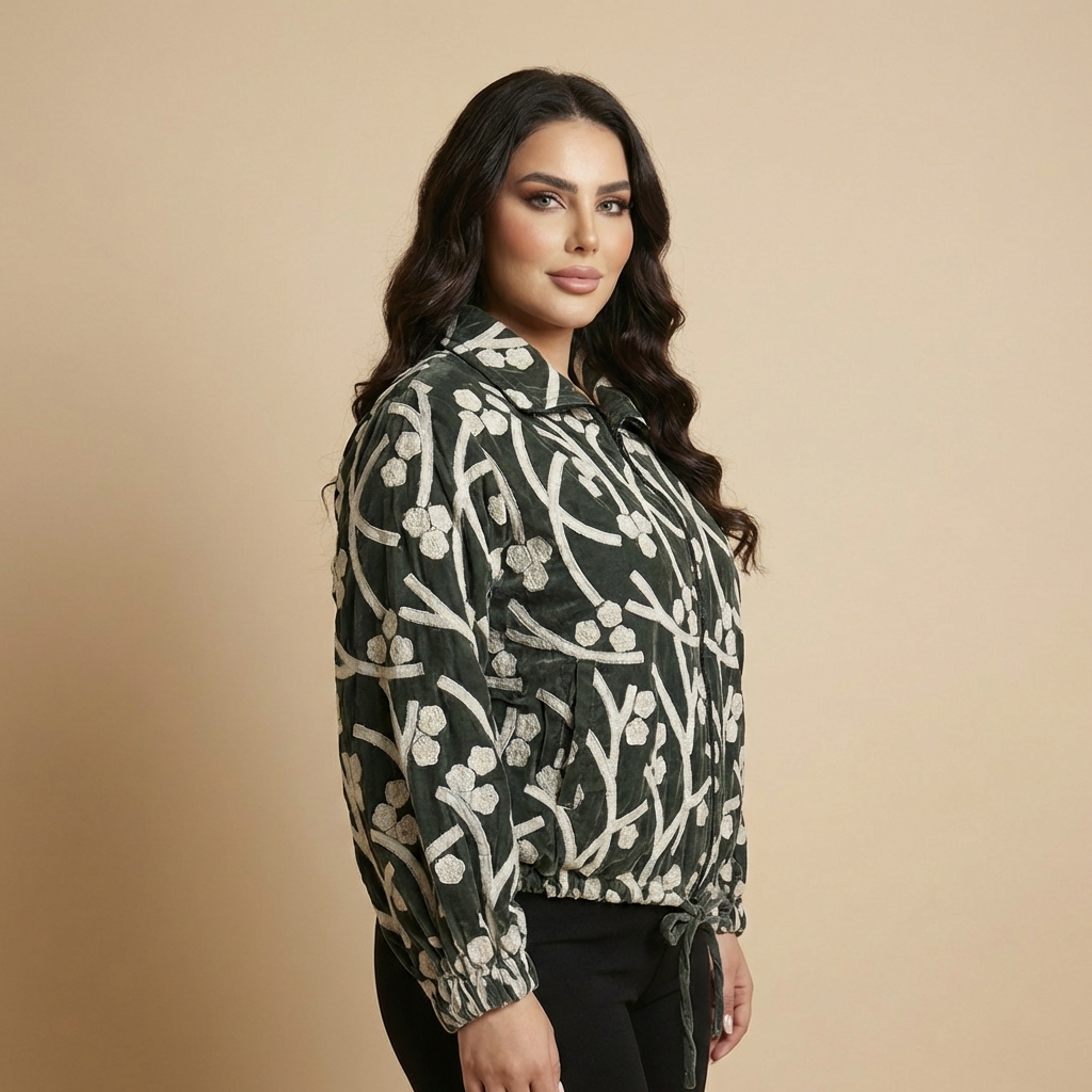 Emerald Velvet Embroidered Jacket